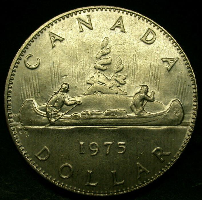 1975 Canada ONE DOLLAR Large Voyageur Dollar Coin GREAT