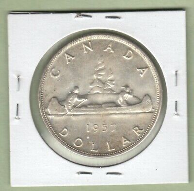 1957 Canadian One Silver Dollar Coin - MS-60