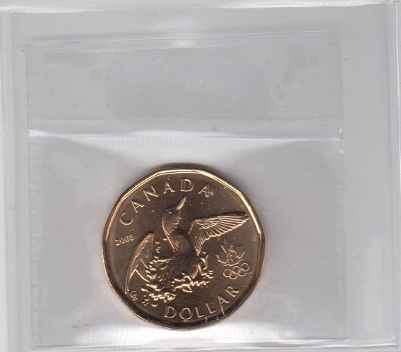 2008 LOONIE OLYMPIC LOON,ICCS GRADED,MS 66
