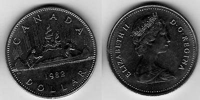 1982 Canoe Canada One Dollar Coin. NICE GRADE UNC.