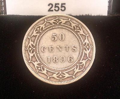1896 CANADA - NEWFOUNDLAND 50C FIFTY CENT KM6 #255