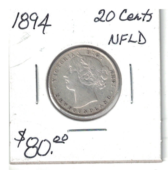 1894 Canada Newfoundland 20 Cents Silver coin