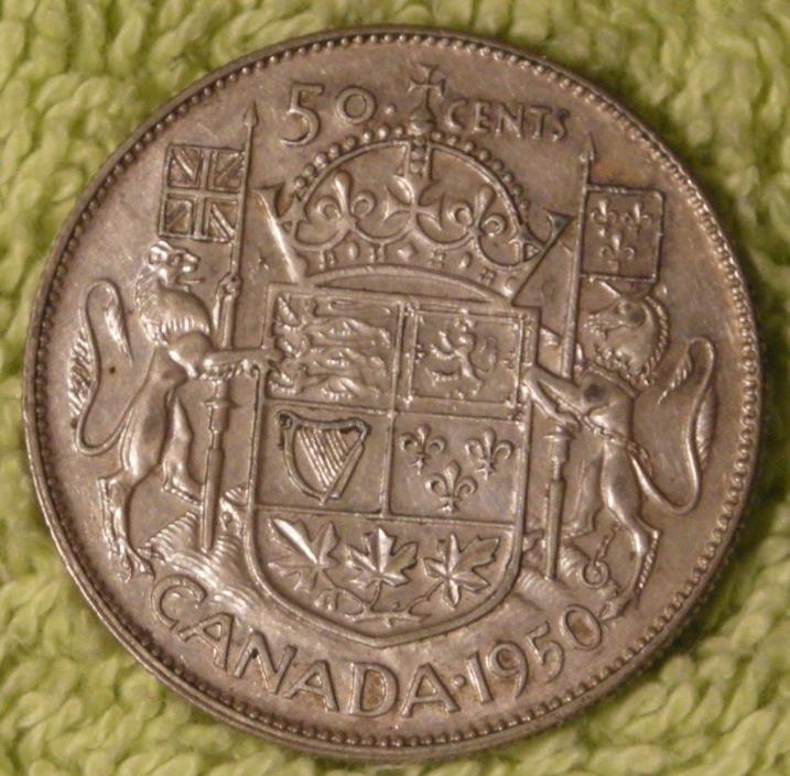 1950 Canadian 50 cents no lines