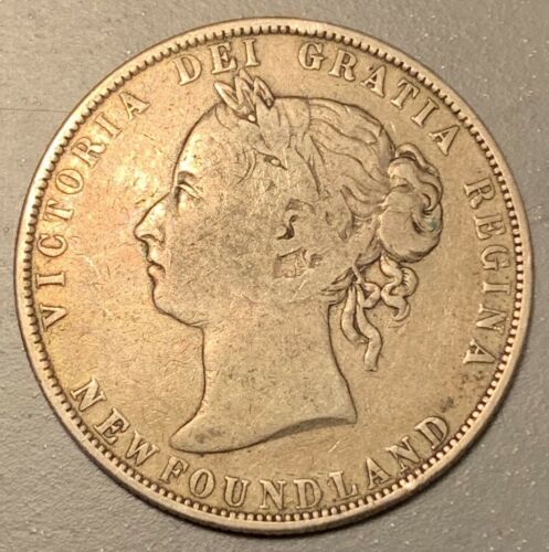 1900 Newfoundland Canada 50 Cents Silver Half Dollar, Victoria, KM#6,