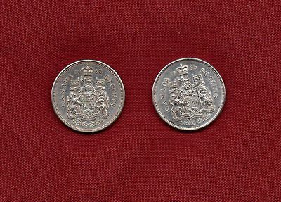 Silver Canada Half Dollars (Two)  80% Silver Circulated 1960 &1965