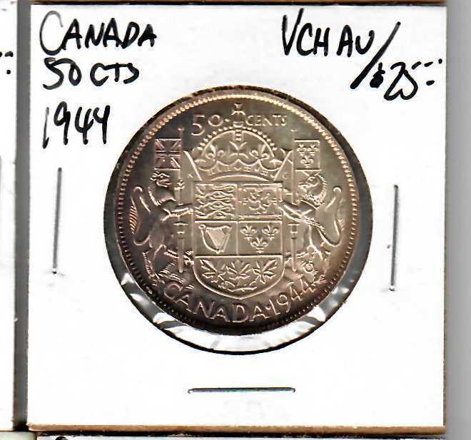 Canada 50 Cents 1944 Choice AU