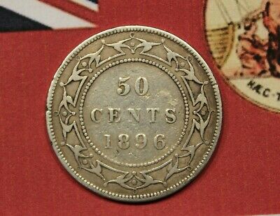 1896 NEWFOUNDLAND SILVER 50 CENT COIN lot 153