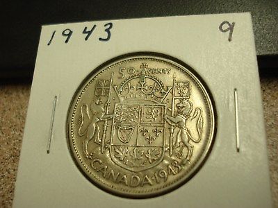 1943 - Canada - 50 cent coin - silver Canadian half dollar