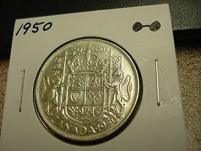 1950 - Canada - 50 cent coin - silver Canadian half dollar