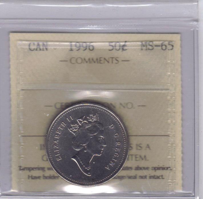 **1996** Canadian 50 Cents - ICCS MS-65