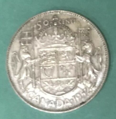 1952 Canada 50 Cent Silver Half Dollar Coin