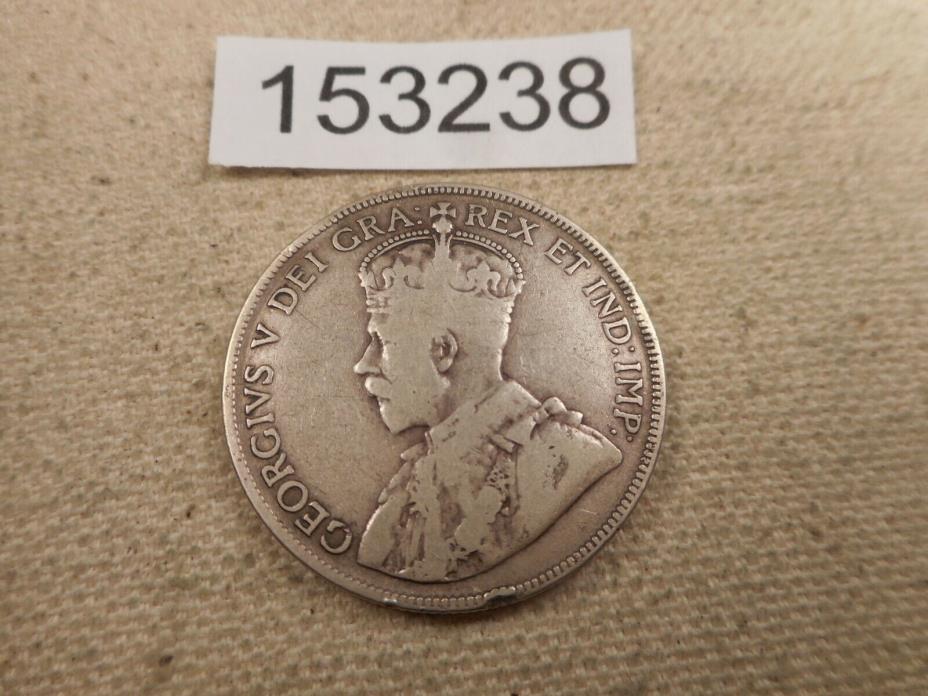 1932 Canada Fifty Cents Nice Collector Album Coin - # 153238 Key Date Low Mint