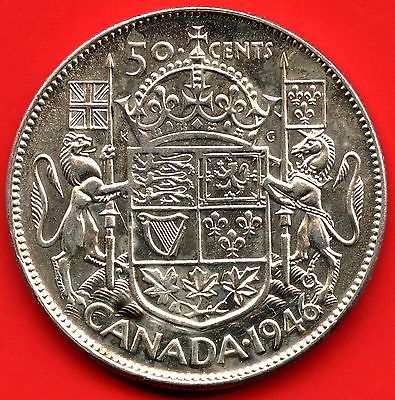 1946 Canada 50 Cent Silver Coin ( 11.66 grams .800 Silver )