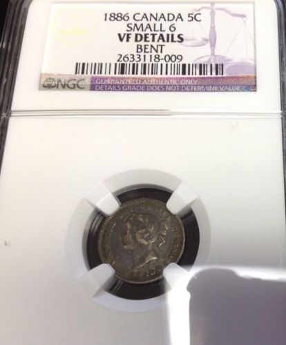 1886 5C Canada 5 Cents NGC Vf Details