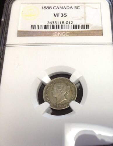 1888 5C Canada 5 Cents NGC Vf 35
