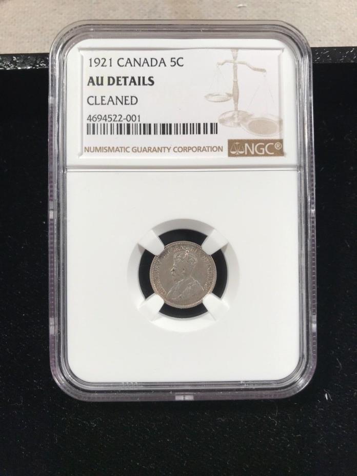 1921 Silver Canada Five Cent AU