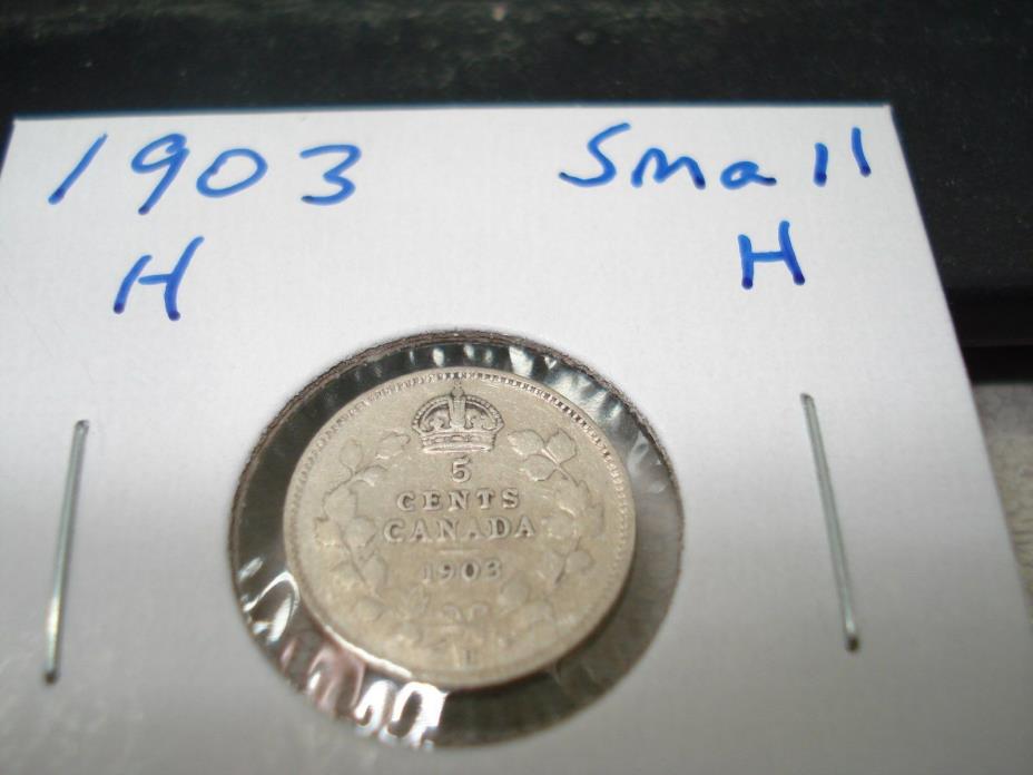 1903 - Small H - Canadian Silver nickel - 5 cent coin