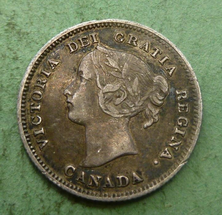 1899 Canada Small Five 5 Cents 925 Sterling Silver Canadian   # CN5