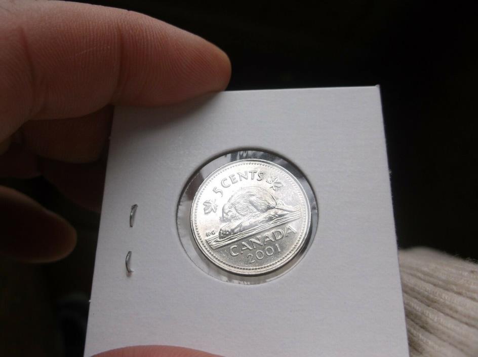 2001 Five Cents GEM Numismatic Canada Nickel