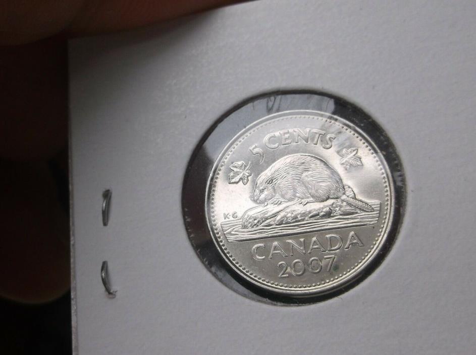 2007 Five Cents GEM Numismatic Canada Nickel