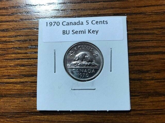 1970 Canadian nickel Semi-Key coin