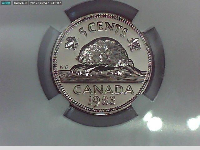 1983 Canadian Nickel (five cent) Coin, NGC MS 68