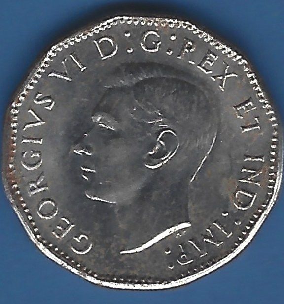 1944 Canada 5 Cents GEORGE VI High Grade! Beautiful!