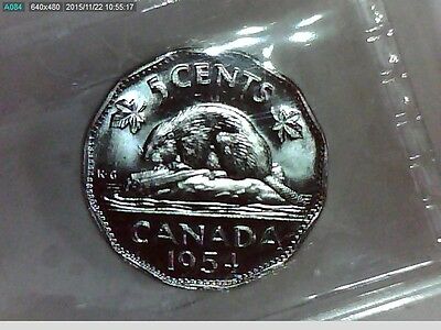 1954 Canadian Nickel(5 cent) SF MS-65