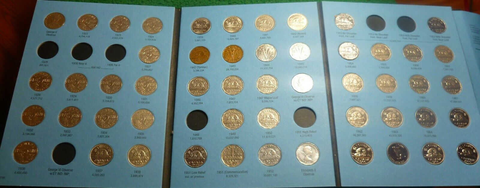 Canadian Nickels Collection  1922 to 1964  #CSC2264