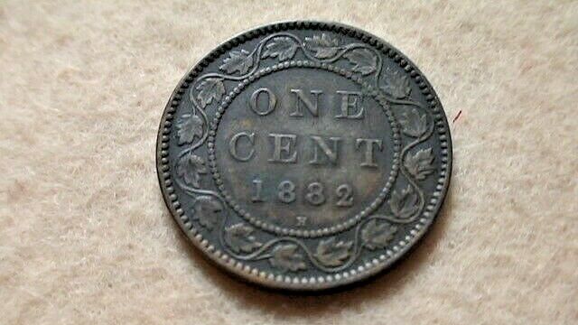 1882-H Canada One Large Cent 1C Coin