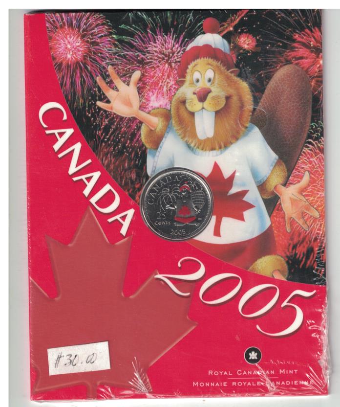 CANADA 2005 25 Cent coloured quarter Canada day beaver