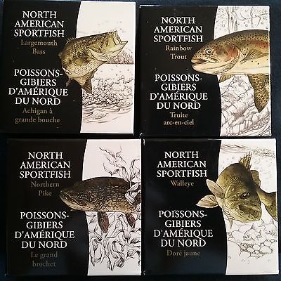 2015 CANDA $20 NORTH AMERICAN SPORTSFISH 1OZ SILVER 4 COIN PROOF SET W/COA'S OM