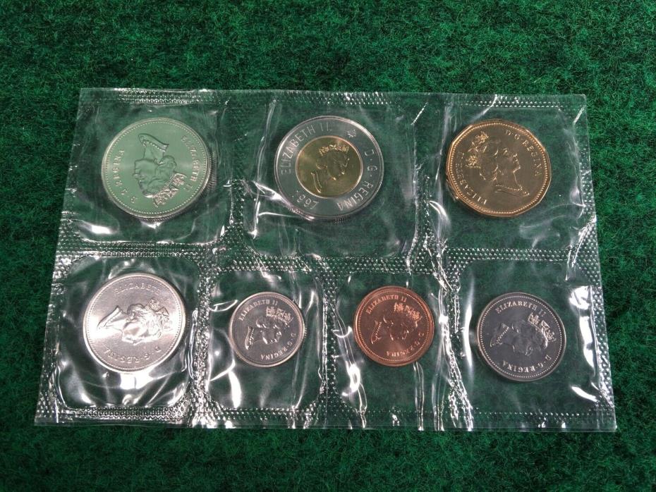 1997 Canada Uncirculated Mint Set 7 Coins With Original Envelope Issued By Mint