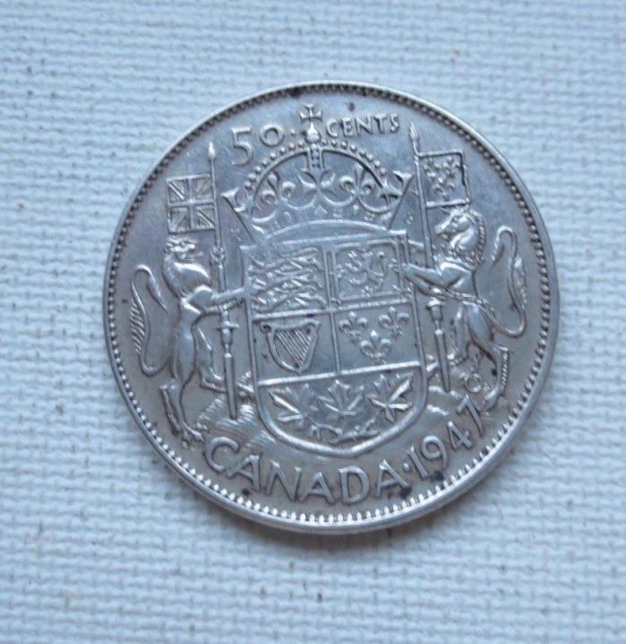 1947 Canadian 50 Cents (Maple Leaf VF-20)