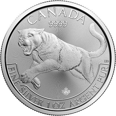 2016 1 oz CD Silver Cougar Predator Series $5 Coin .9999 Fine - (25 coin tube)