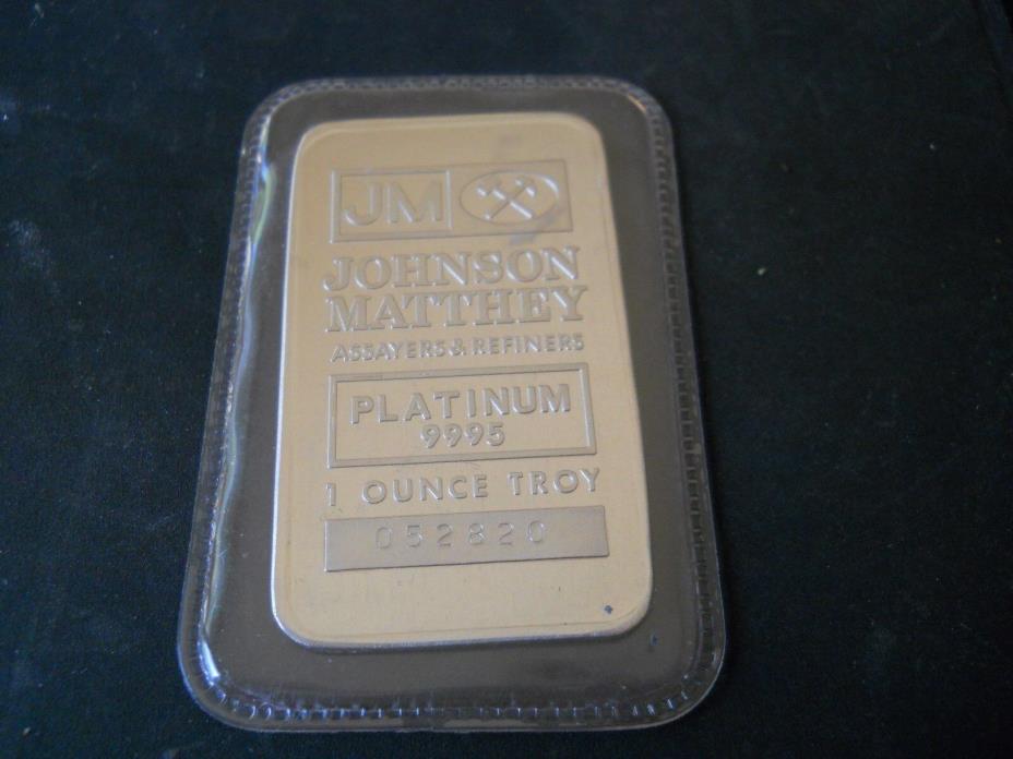 Johnson Matthey 1 oz  Platinum Bar w/Serial Sealed