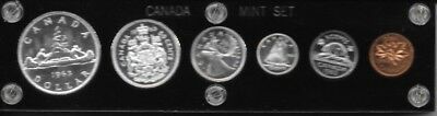 1963 CANADIAN SILVER MINT SET OF 6 COINS (UNC)