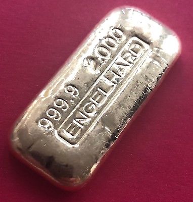 Vintage 2 oz Engelhard Gold Poured bar .999 2 oz Fine Gold -Early Style - Pretty