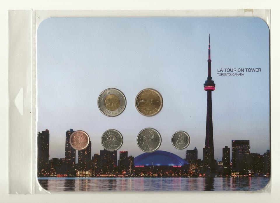 CN TOWER CANADIAN 2011 SIX COIN SET (Toronto Canada)