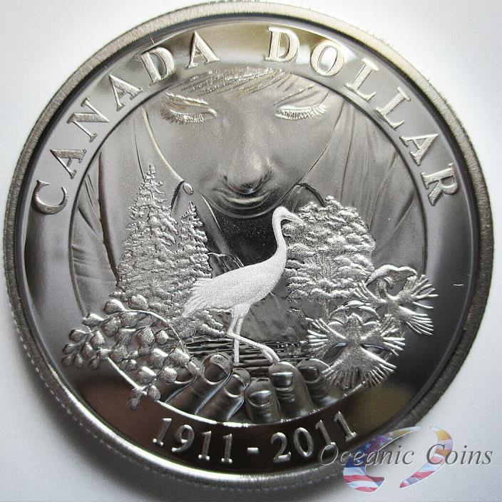 2011 $1 PARKS CANADA, 100TH ANNIVERSARY - PURE SILVER DOLLAR PROOF BOX/CoA