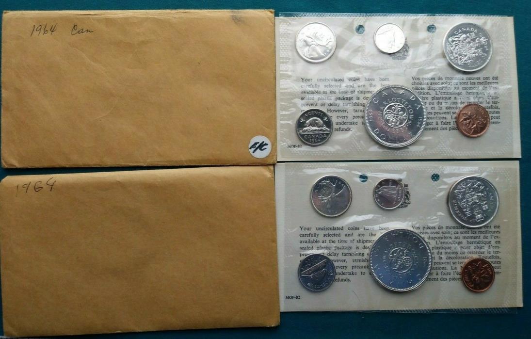 2-1964 Canadian Mint sets uncirculated  #1762