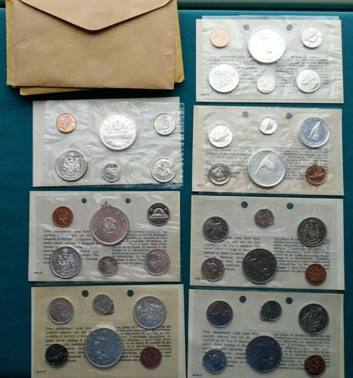 1963-1969 (7) Canada Mint Sets - Uncirculated Coin Sets with envelopes #1759