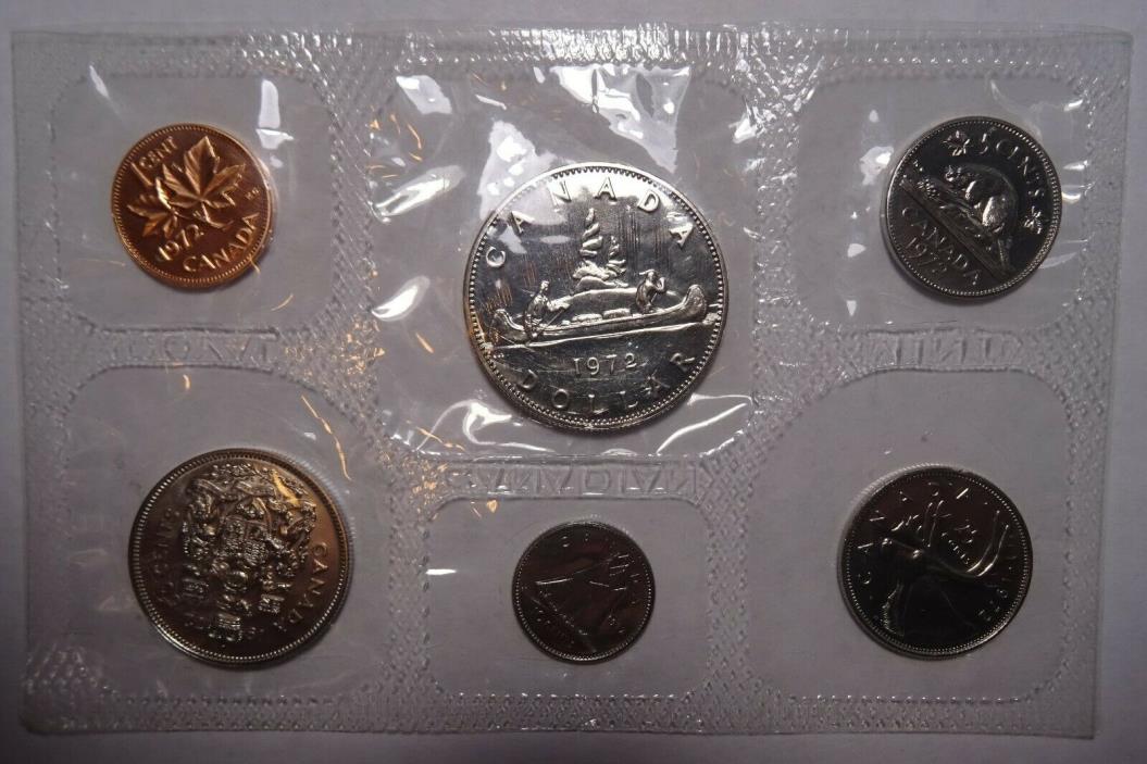 1972 proof like uncirculated Canadian coin set, Canada coins, dollar, quarter