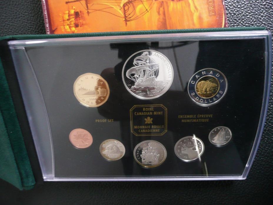 2004 PROOF DOUBLE DOLLAR SET - CANADIAN 8-COIN SET - CASE, BOX & CERTIFICATE
