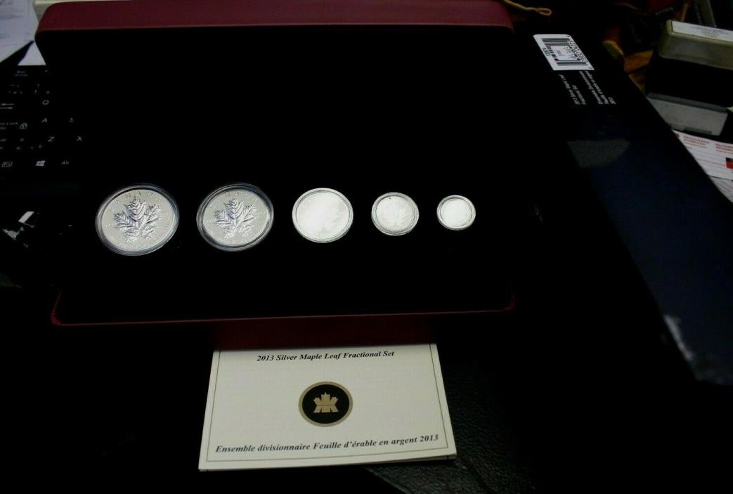 2013 Silver Maple Leaf Fractional Set 1 OZ  3/4 OZ 1/2 OZ 1/4 OZ 1/10 OZ