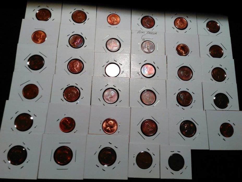 30+ Canada One Cent Coins Mixed Dates Some BU #877