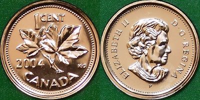 2004 Canada (P Mark) Penny Graded as Proof Like From Original Set