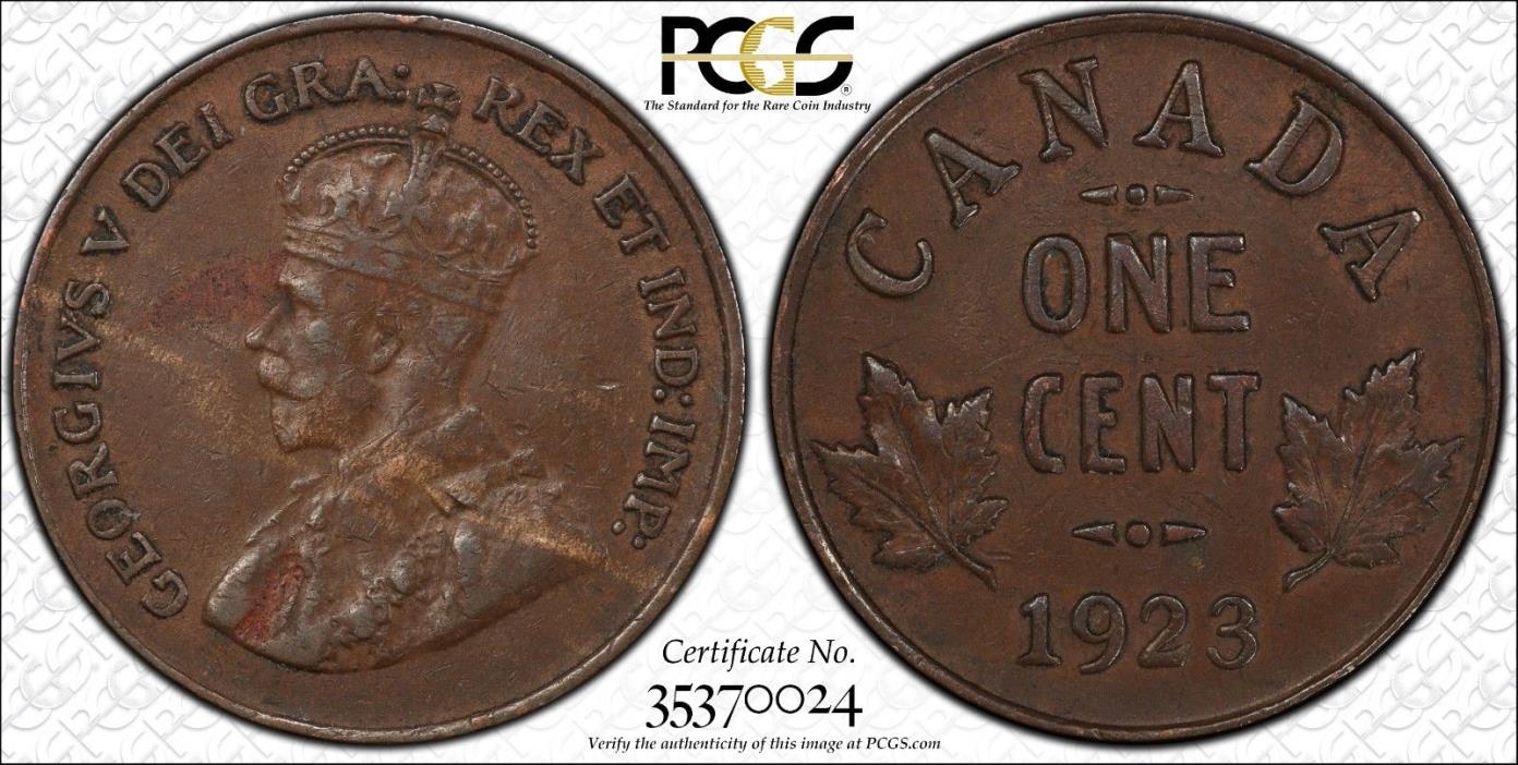 Canada 1923 Small Cent PCGS AU-50