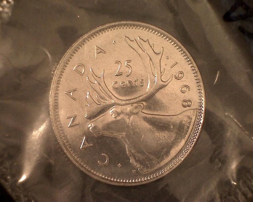 1968 Canada (B)   PL - 25-Cent Coin, still in original plastic wrap