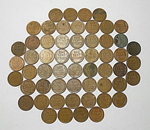 Lot of 65 VTG Antique Wheat Pennies PDS One Cent Lincoln Copper Must See List